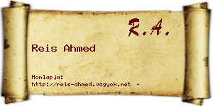 Reis Ahmed névjegykártya